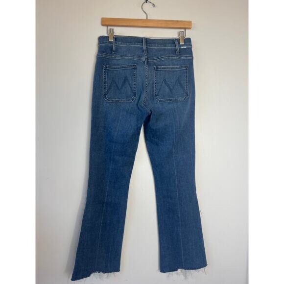 NEW Mother Hustler Patch Pocket Ankle Fray Out for the Evening Blue Jean Size:28 - Picture 5 of 8